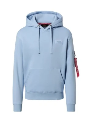 Alpha Industries Męski sweter z kapturem Mężczyźni Bawełna niebieski nadruk,