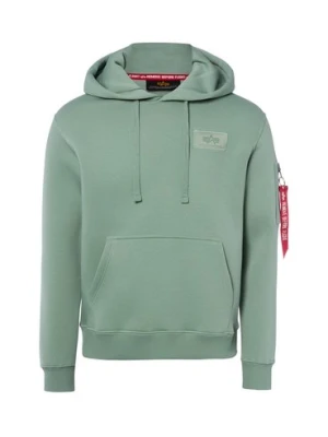 Alpha Industries Męski sweter z kapturem Mężczyźni Bawełna zielony nadruk,