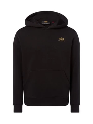 Alpha Industries Męski sweter z kapturem Mężczyźni Materiał dresowy czarny jednolity,