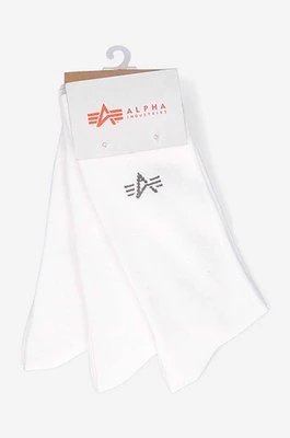 Alpha Industries skarpetki Basic Socks 3-pack kolor biały 118929.09-BIALY