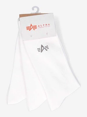 Alpha Industries skarpetki Basic Socks 3-pack kolor biały 118929.09-BIALY