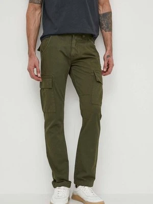 Alpha Industries spodnie bawełniane Agent Pant kolor zielony proste 158205.142