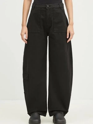 Alpha Industries spodnie bawełniane Field Pant kolor czarny szerokie high waist 148021