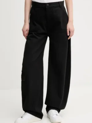 Alpha Industries spodnie bawełniane Field Pant kolor czarny szerokie high waist 148021