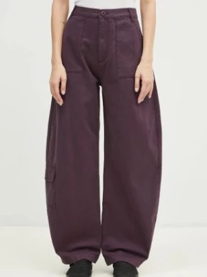 Alpha Industries spodnie bawełniane Field Pant kolor fioletowy szerokie high waist 148021