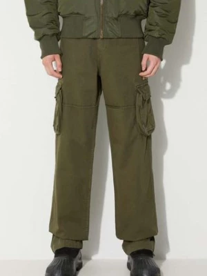 Alpha Industries spodnie bawełniane Jet Pant kolor zielony proste 101212.142