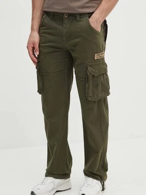 Alpha Industries spodnie bawełniane Jet Pant kolor zielony proste 101212.142