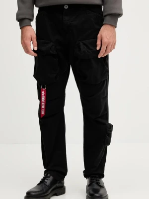 Alpha Industries spodnie bawełniane męskie kolor czarny w fasonie cargo 148207.03