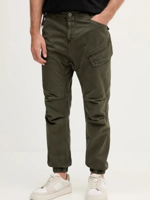Alpha Industries spodnie bawełniane męskie kolor zielony w fasonie cargo 258204.136