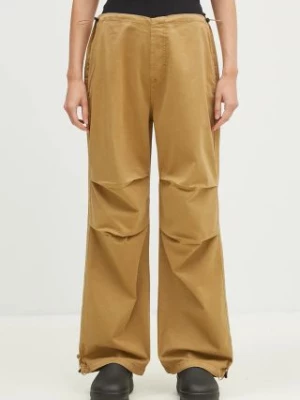 Alpha Industries spodnie Cargo Jogger Pant damskie kolor beżowy szerokie high waist 148024