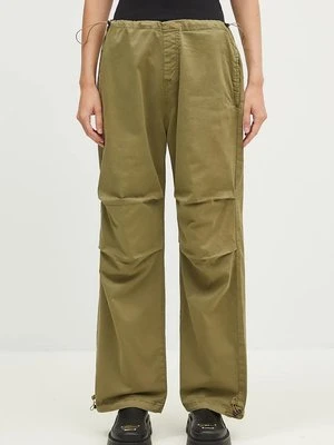 Alpha Industries spodnie Cargo Jogger Pant damskie kolor zielony szerokie high waist 148024