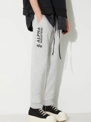 Alpha Industries spodnie dresowe kolor szary z nadrukiem