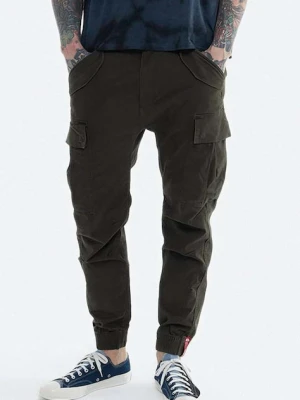 Alpha Industries spodnie Spodnie Alpha Industries Alman Pant 188201 413 męskie kolor zielony w fasonie cargo
