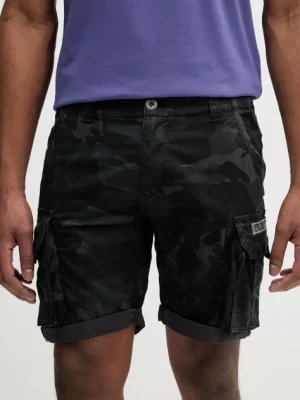 Alpha Industries szorty bawełniane Alpha Industries Crew Short Camo 196201 125 kolor czarny 196201.125-CZARNY