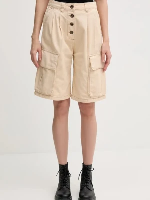 Alpha Industries szorty bawełniane Sailor Cargo Shorts Wmn damskie kolor beżowy gładkie high waist 156024
