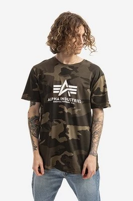Alpha Industries t-shirt Basic męski kolor zielony wzorzysty 100501C.239-ZIELONY