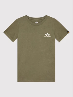 Alpha Industries T-Shirt Basic Small Logo 196704 Zielony Regular Fit