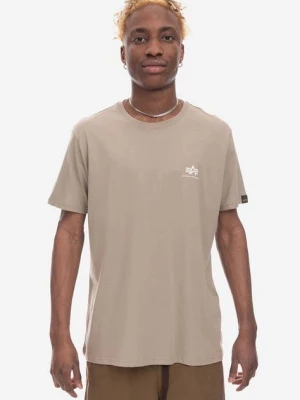 Alpha Industries t-shirt bawełniany Alpha Industries Basic T Small Logo 188505 679 kolor beżowy gładki 188505.679-BEZOWY