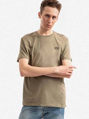 Alpha Industries t-shirt bawełniany Backprint kolor zielony z nadrukiem 128507.154-ZIELONY