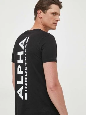 Alpha Industries t-shirt bawełniany Backprint T kolor czarny z nadrukiem 128507 03 128507.03-CZARNY