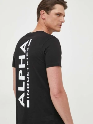Alpha Industries t-shirt bawełniany Backprint T kolor czarny z nadrukiem 128507 03 128507.03-CZARNY