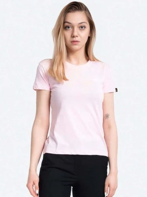 Alpha Industries t-shirt bawełniany Basic T Logo Wmn kolor różowy 196054.491-ROZOWY