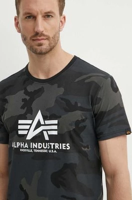 Alpha Industries t-shirt bawełniany Basic T-Shirt Camo kolor zielony wzorzysty 100501C.125