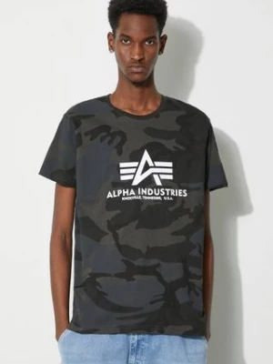 Alpha Industries t-shirt bawełniany Basic T-Shirt Camo kolor zielony wzorzysty 100501C.125