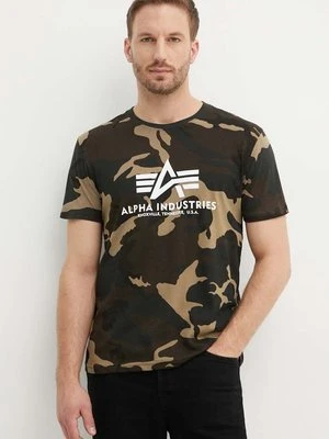 Alpha Industries t-shirt bawełniany Basic T-Shirt Camo kolor zielony wzorzysty 100501C.408