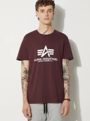 Alpha Industries t-shirt bawełniany Basic T-Shirt kolor bordowy z nadrukiem 100501.21