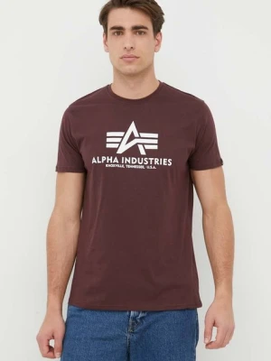 Alpha Industries t-shirt bawełniany Basic T-Shirt kolor bordowy z nadrukiem 100501.21