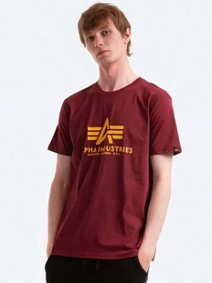 Alpha Industries t-shirt bawełniany Basic T-Shirt kolor czerwony z nadrukiem 100501.184