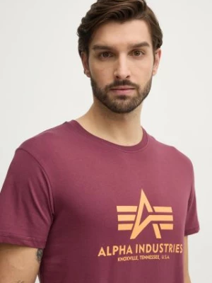 Alpha Industries t-shirt bawełniany Basic T-Shirt kolor czerwony z nadrukiem 100501.184