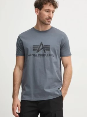 Alpha Industries t-shirt bawełniany Basic T-Shirt kolor szary wzorzysty 100501.412