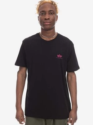 Alpha Industries t-shirt bawełniany Basic T Small Logo kolor czarny gładki 188505.693-CZARNY