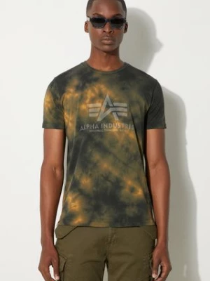 Alpha Industries t-shirt bawełniany Basic Tee Batik kolor żółty wzorzysty 116517.20-ZOLTY