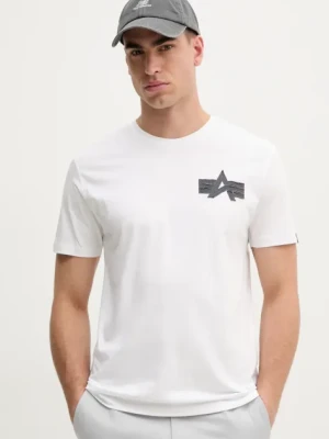 Alpha Industries t-shirt bawełniany Coach T BE męski kolor biały z nadrukiem 156538