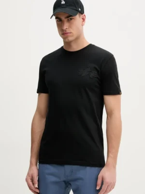 Alpha Industries t-shirt bawełniany Coach T BE męski kolor czarny z nadrukiem 156538