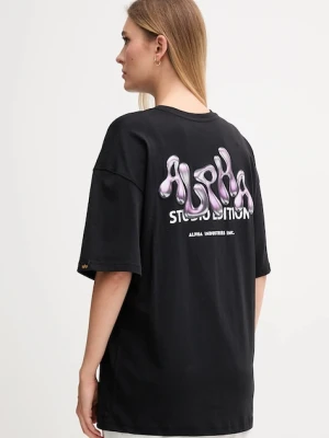 Alpha Industries t-shirt bawełniany damski kolor czarny 156062.03