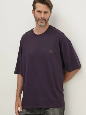 Alpha Industries t-shirt bawełniany Essentials RL męski kolor fioletowy z aplikacją 146504