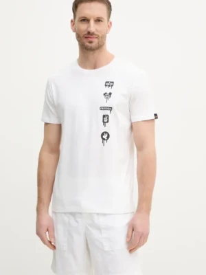 Alpha Industries t-shirt bawełniany Freedom T męski kolor biały z nadrukiem 156539