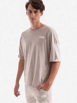 Alpha Industries t-shirt bawełniany kolor beżowy gładki 118532.627-BEZOWY