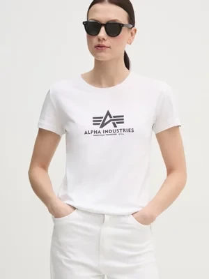 Alpha Industries t-shirt bawełniany kolor biały 196051.09-BIALY