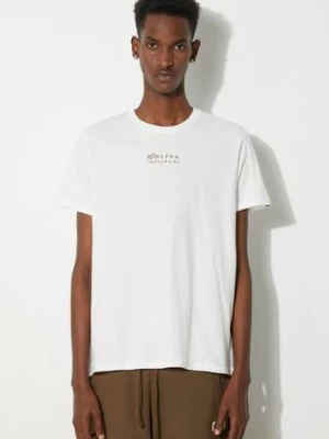 Alpha Industries t-shirt bawełniany kolor biały z nadrukiem 118529.626-BIALY