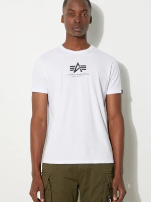 Alpha Industries t-shirt bawełniany kolor biały z nadrukiem 118533.09-White