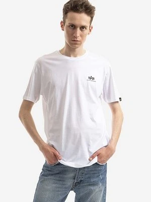 Alpha Industries t-shirt bawełniany kolor biały z nadrukiem 128507CP.573-BIALY