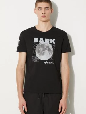 Alpha Industries t-shirt bawełniany kolor czarny z nadrukiem 108510.285-CZARNY