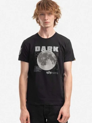 Alpha Industries t-shirt bawełniany kolor czarny z nadrukiem 108510.285-CZARNY