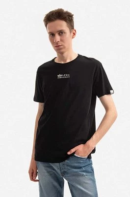 Alpha Industries t-shirt bawełniany kolor czarny z nadrukiem 118529.649-CZARNY