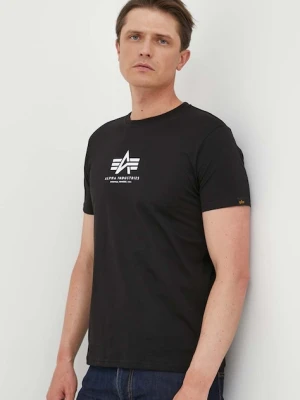 Alpha Industries t-shirt bawełniany kolor czarny z nadrukiem 118533.03-Black